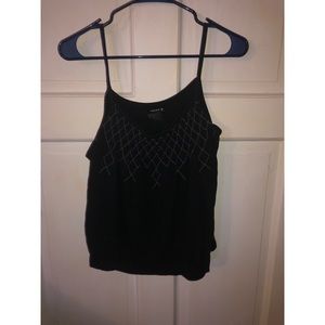 Black and white spaghetti strapped top